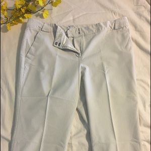 Gray & White Stripped Capris